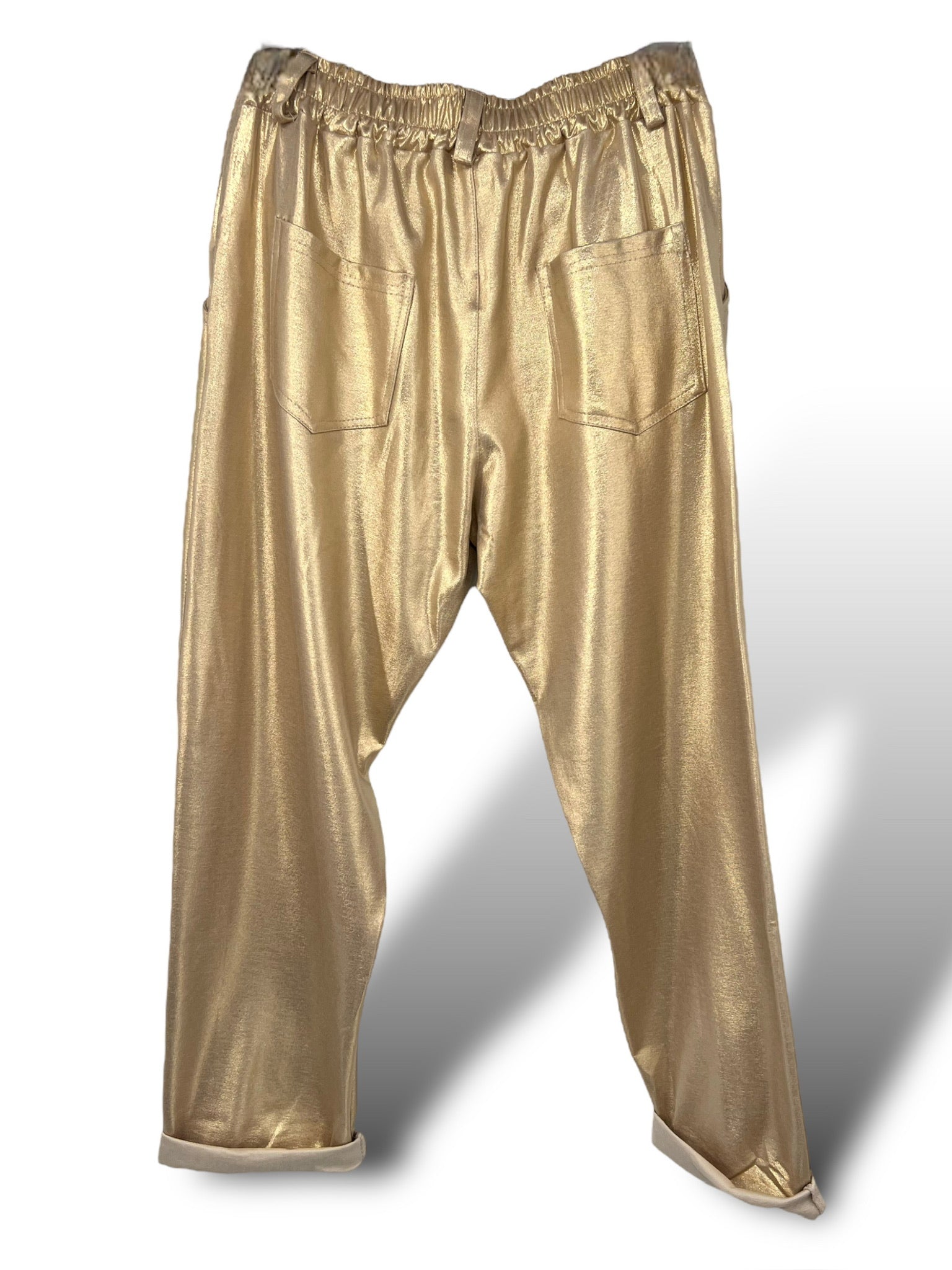 Pantalón Lurex y Algodón (Plata) | Brillante