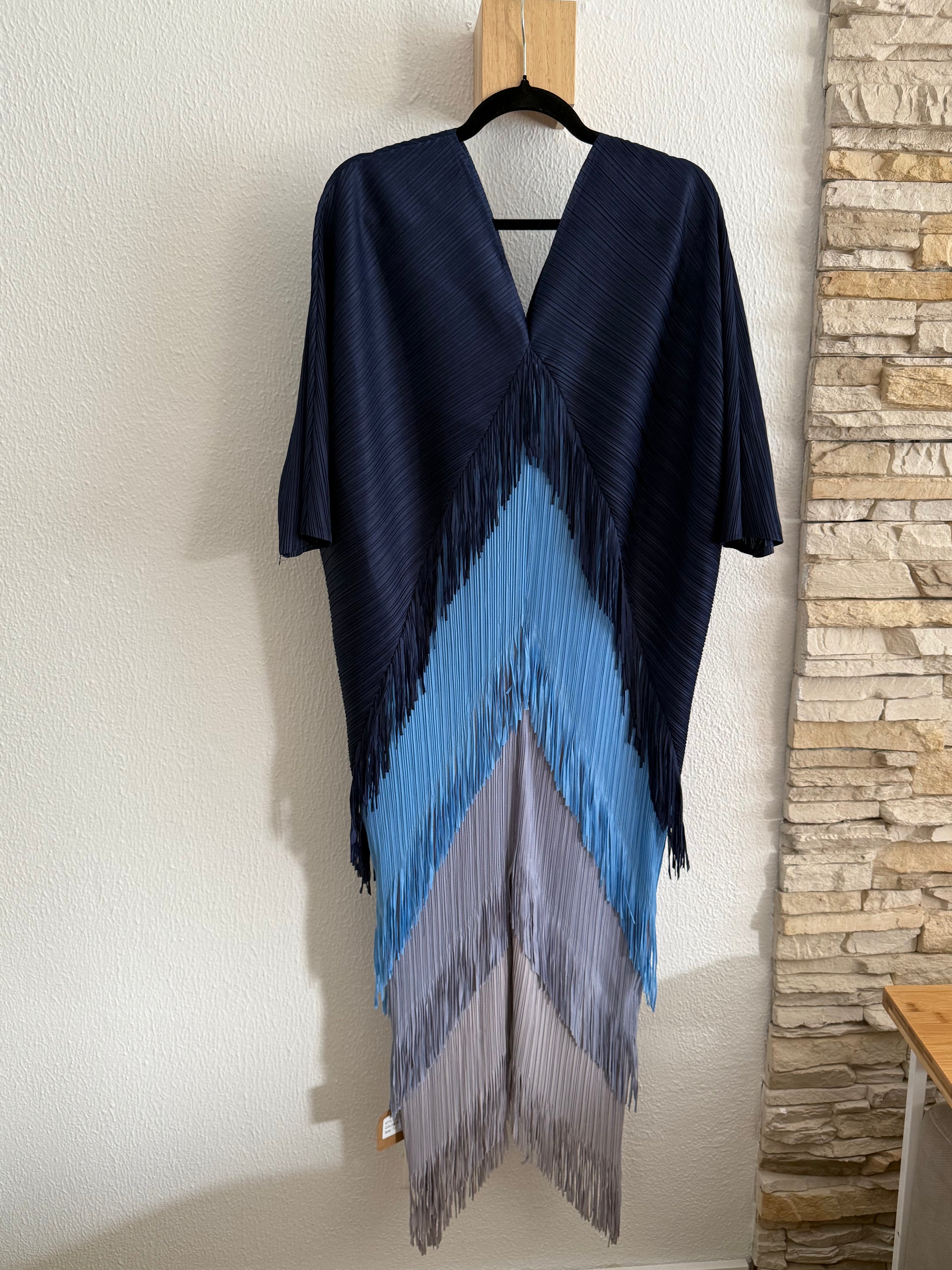 Vestido Plissado Dregradê Azul | Giulia