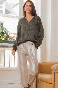 Pantalón Lurex y Algodón (Plata) | Brillante