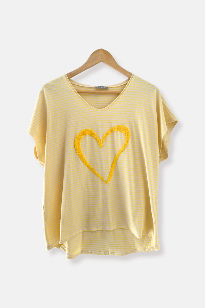 Blusa Riscas (Amarelo) | Coração