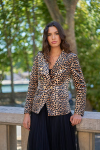 Blazer Veludo Animal print