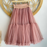 Saia Midi Tule Flora | Verde