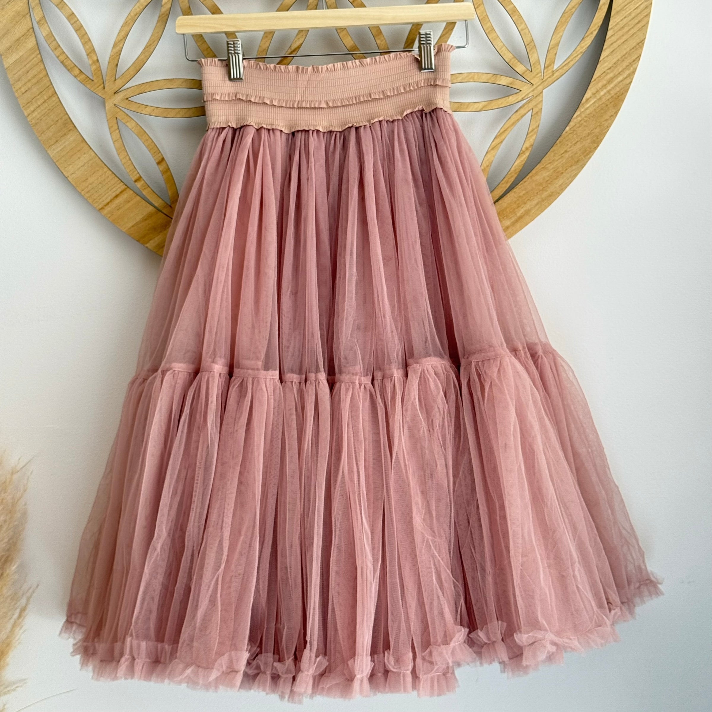 Saia Midi Tule Flora | Verde