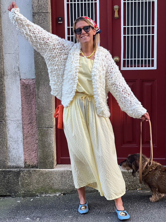 Casaco de Malha HandMade (Branco) | Sarai