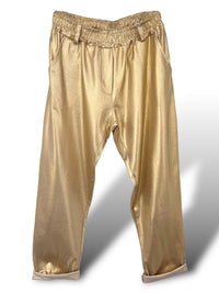 Pantalón Lurex y Algodón (Plata) | Brillante