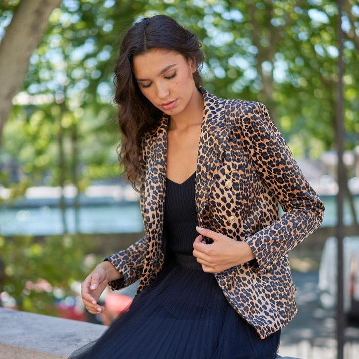 Blazer Veludo Animal print