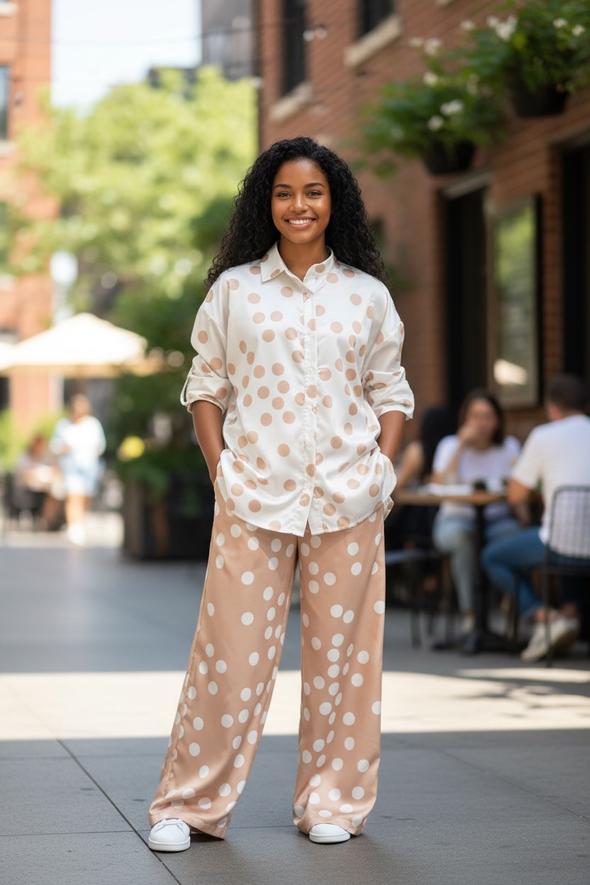Camisa de baile - Perla y Beige