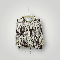 Casaco Curto Acetinado | Cow Print