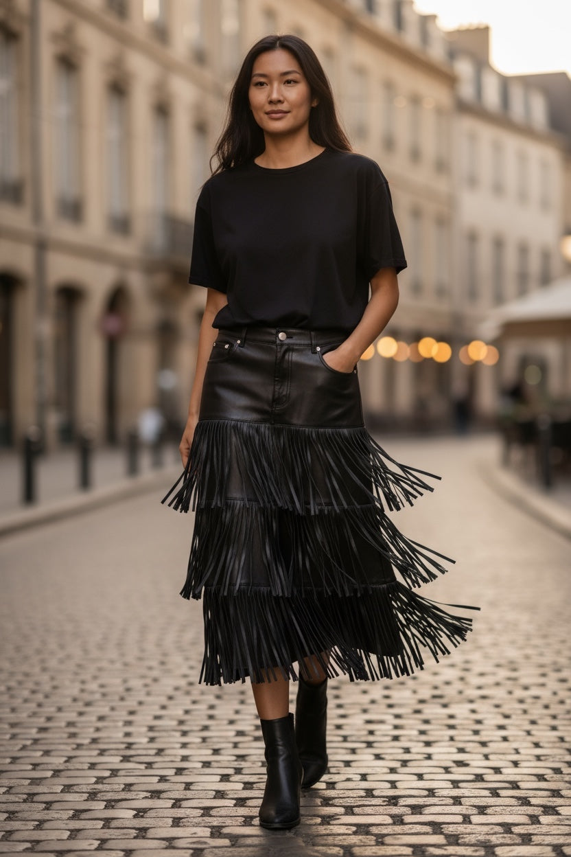 FALDA CORTA ROLLOS (NEGRO) | SORA