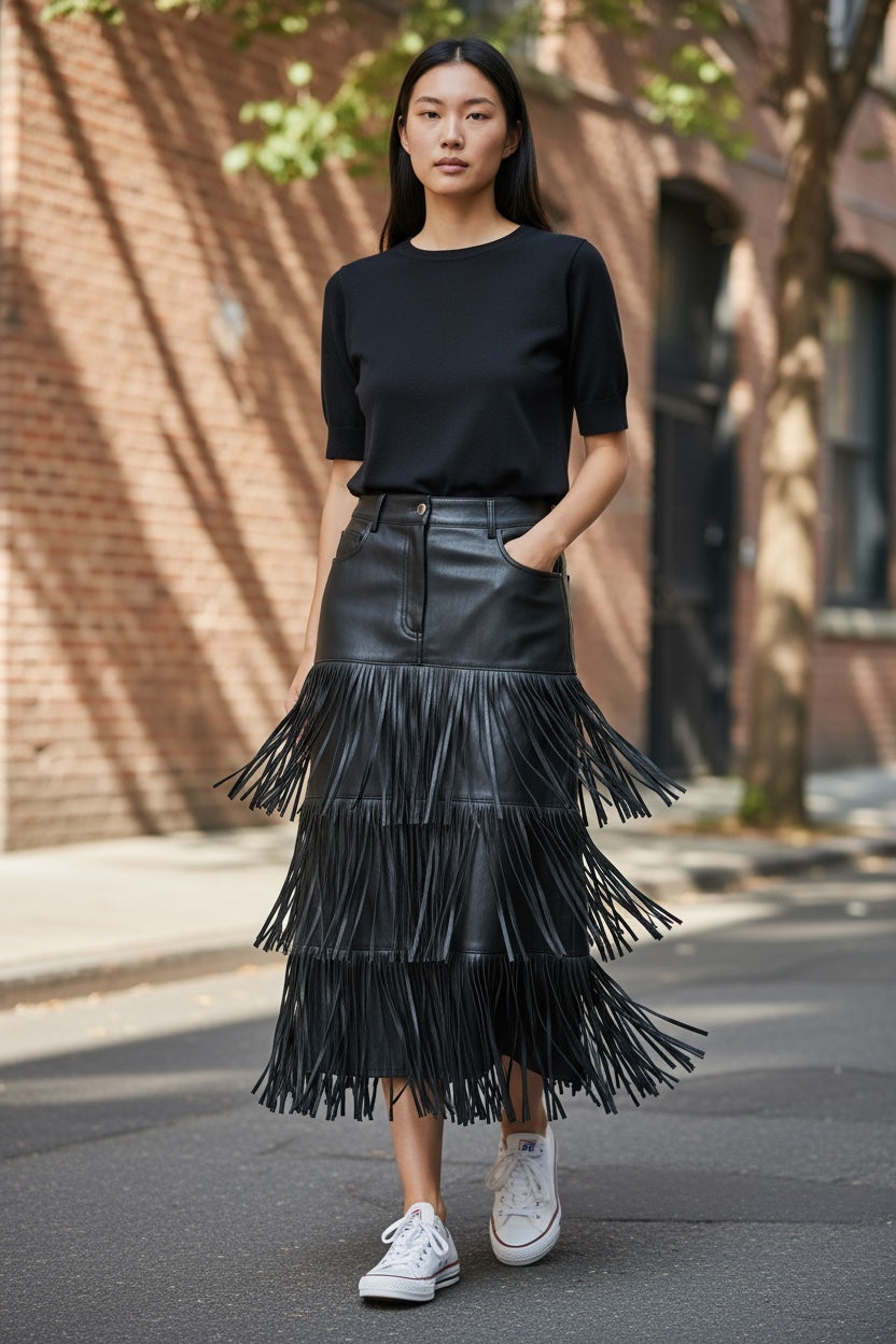 FALDA CORTA ROLLOS (NEGRO) | SORA