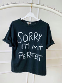 T-Shirt Sorry i'm Not Perfect (Preto) | Grazia