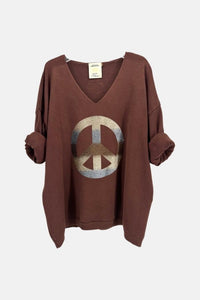 Camisola Malha Peace (Castanho)