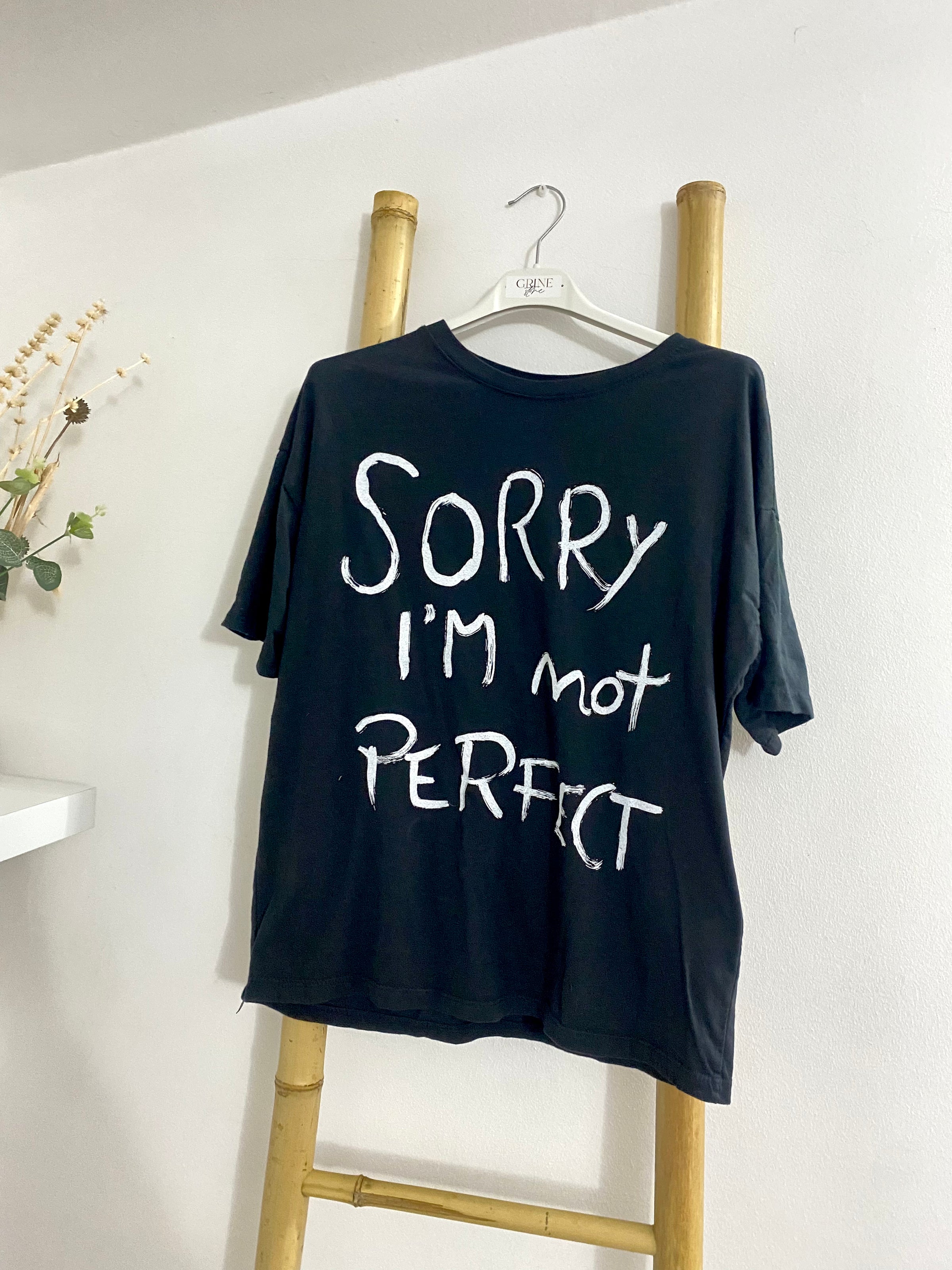T-Shirt Sorry i'm Not Perfect (Preto) | Grazia