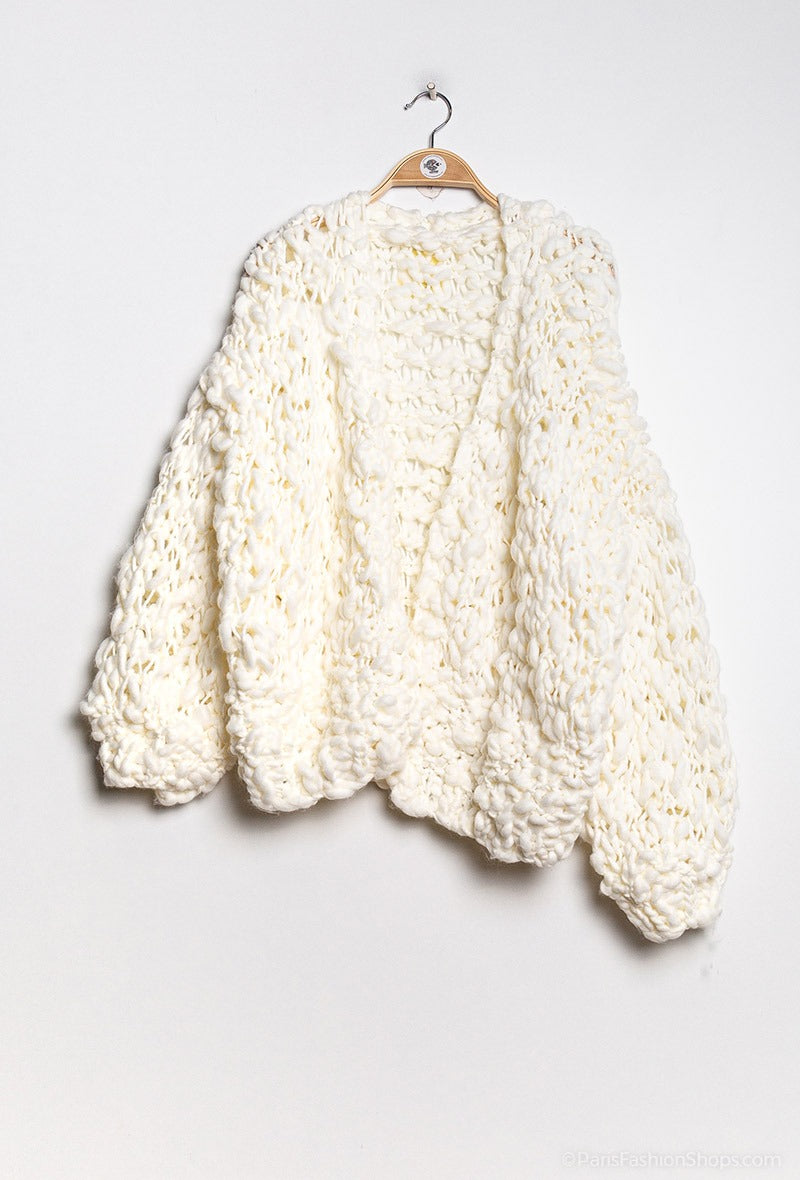 Casaco de Malha HandMade (Branco) | Sarai