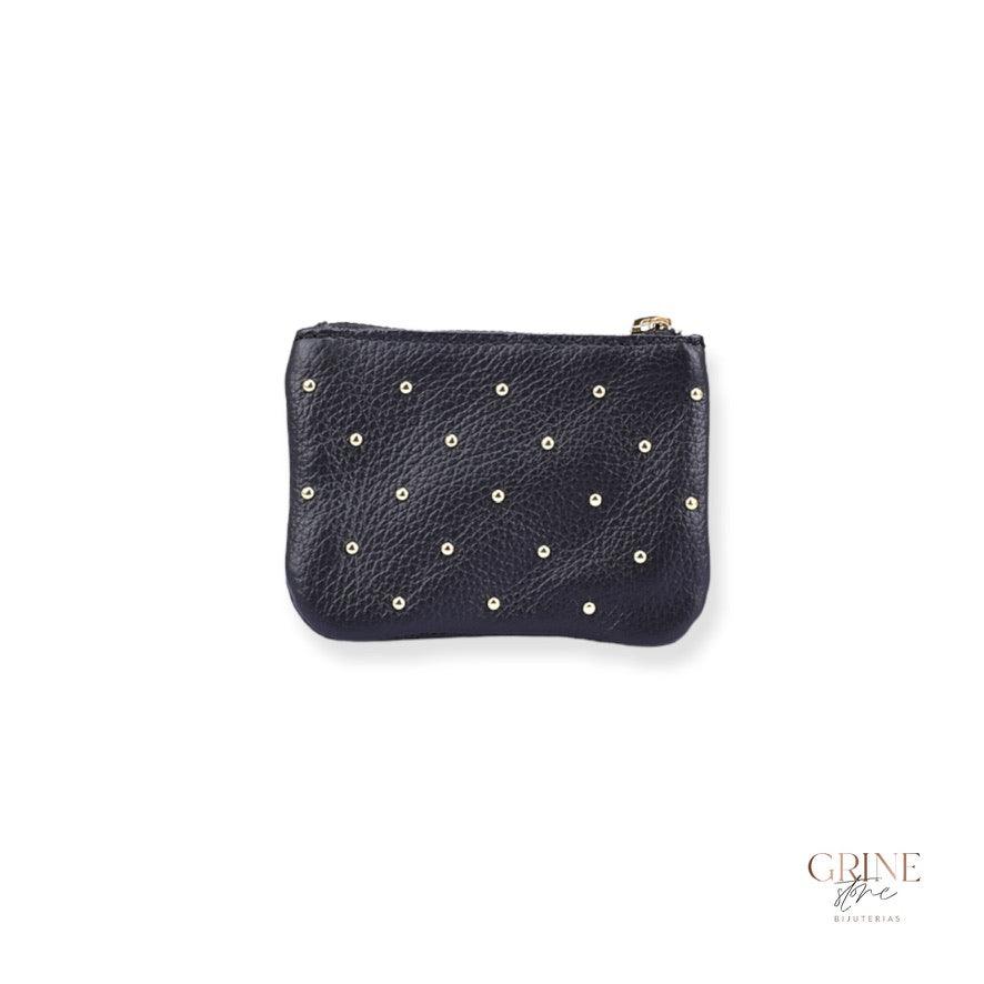 Porta-Moedas com tachas ( Couro Genuíno) - Grine Store | Bijuterias