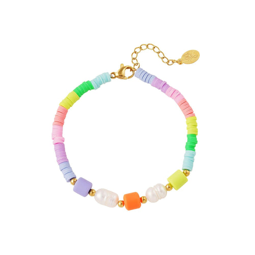 Pulseira rainbow pearls,  Aço Inoxidável - Grine Store | Bijuterias