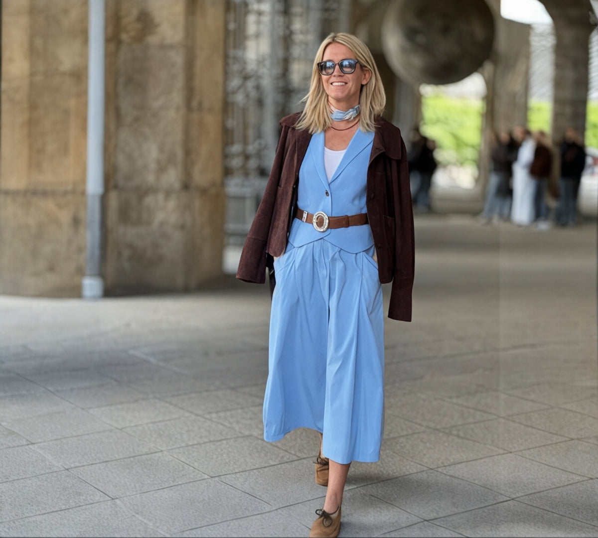 Look feminino com colete da GRINE