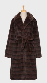 Casaco comprido de Pêlo Castanho | Ingrid