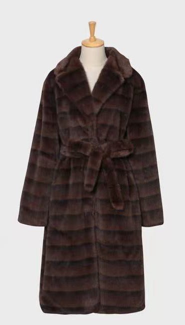 Casaco comprido de Pêlo Castanho | Ingrid