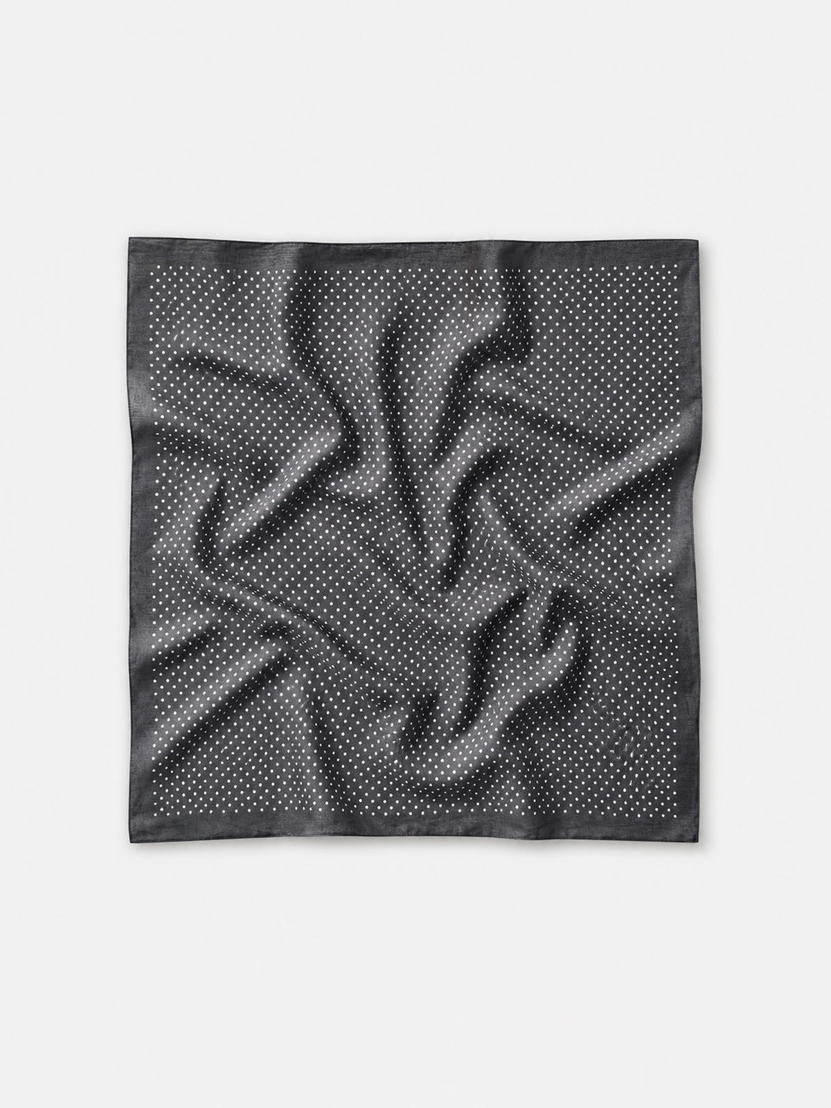 Lenço Quadrado Acetinado com Bolas | Preto