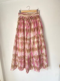 Saia Estampada Rosa e Beige