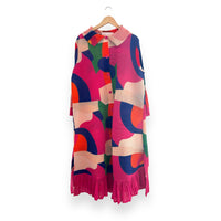 Vestido ancho plisado - Rosa 
