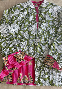 Casaco-Kimono Algodão Reversivel | Verde