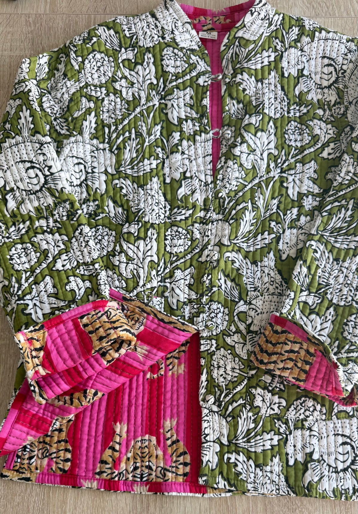 Casaco-Kimono Algodão Reversivel | Verde