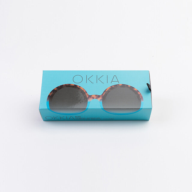 Óculos de Sol MONICA Round Havana Blue - OKKIA