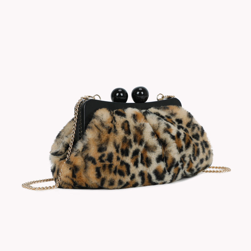 Animal print fur bag