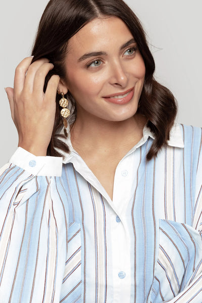 Camisa Larga de Riscas