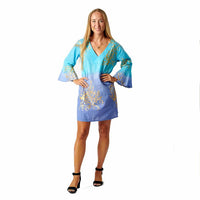 Vestido Curto Corais Dourados | Branco