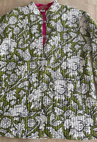 Casaco-Kimono Algodão Reversivel | Verde