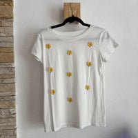 T-Shirt Flores Crochet