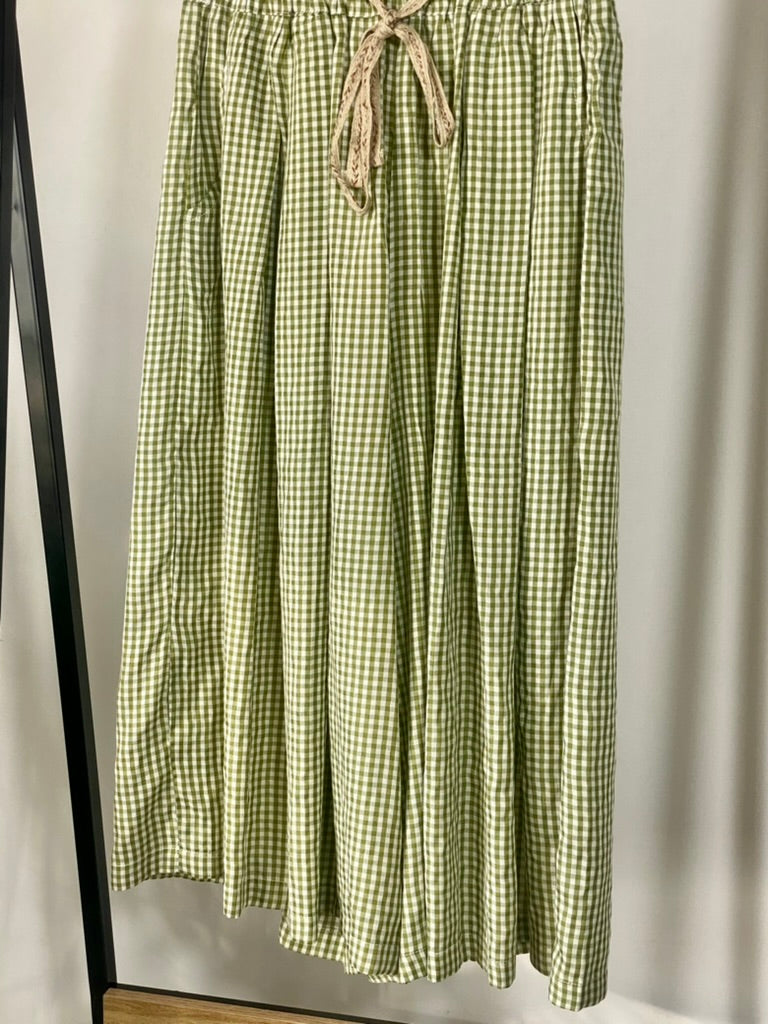 Calças Vichy Largas (Verde)