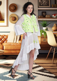 KIMONO LARGO CROCHET BEIGE | MELINA