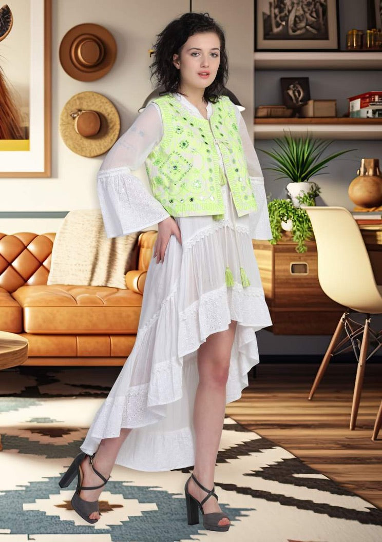 KIMONO LARGO CROCHET BEIGE | MELINA