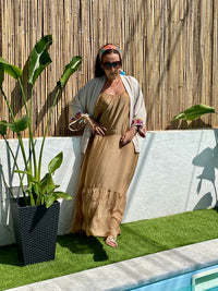KIMONO LARGO CROCHET BEIGE | MELINA