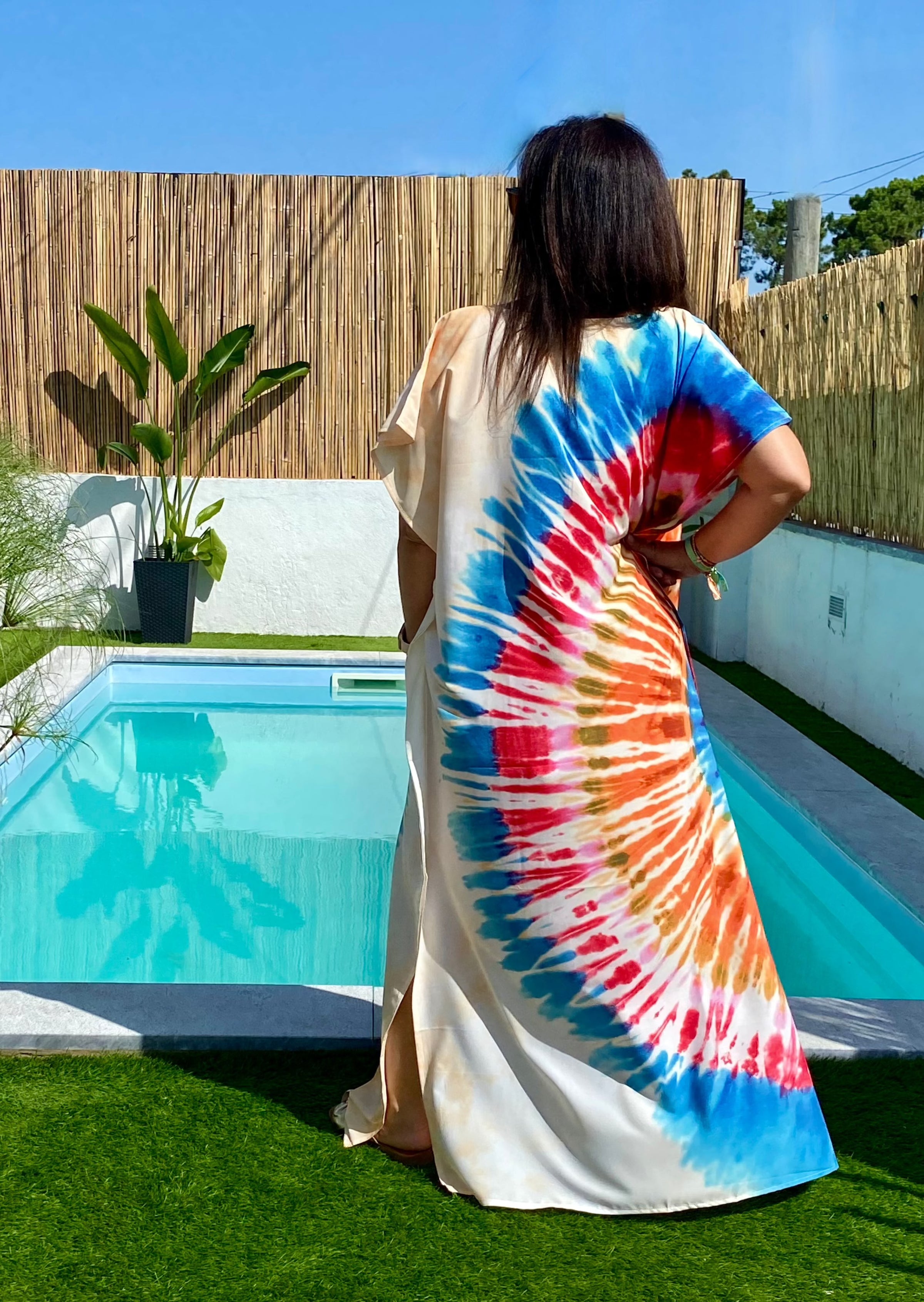 Vestido kaftan Azul | Isis