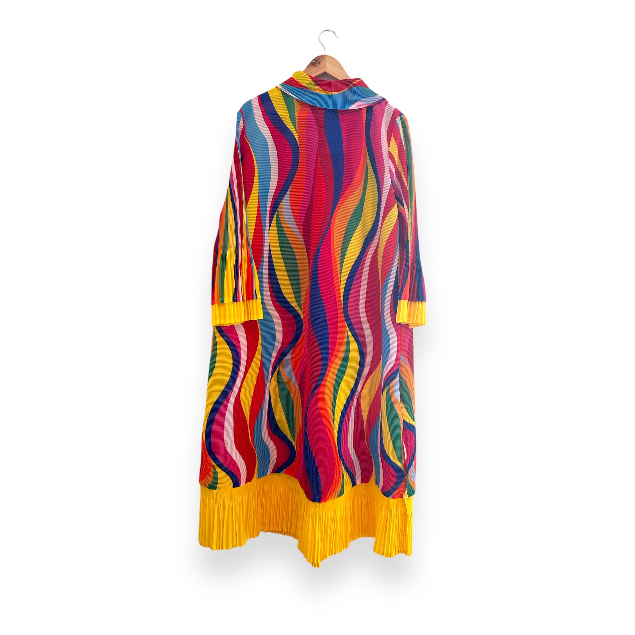 Vestido ancho plisado - Amarillo 