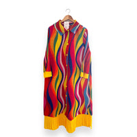 Vestido ancho plisado - Amarillo 