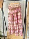 Saia Estampada Rosa e Beige