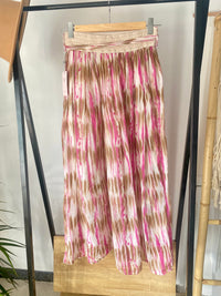 Saia Estampada Rosa e Beige