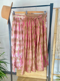 Saia Estampada Rosa e Beige