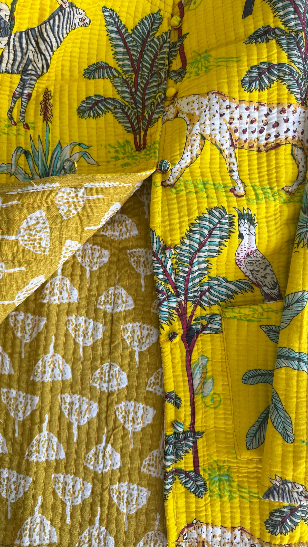 Casaco-Kimono Algodão Reversivel | Amarelo