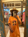 Vestido Laranja Frida Kahlo