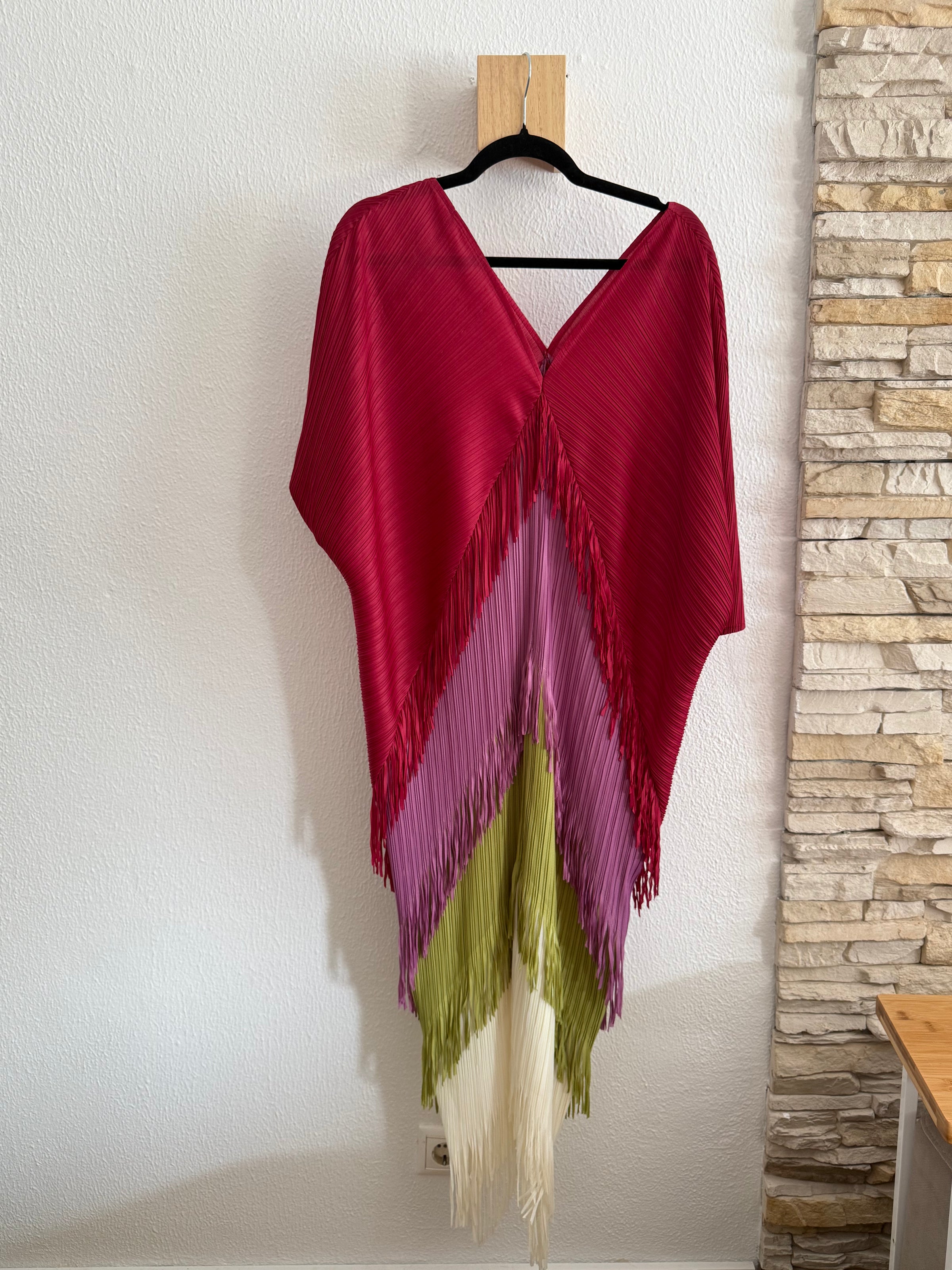 Vestido Plissado Dregradê Vermelho | Giulia
