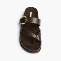 Sandálias Castanhas Rasas | Maahi