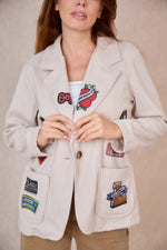 Blazer Creme com estampas