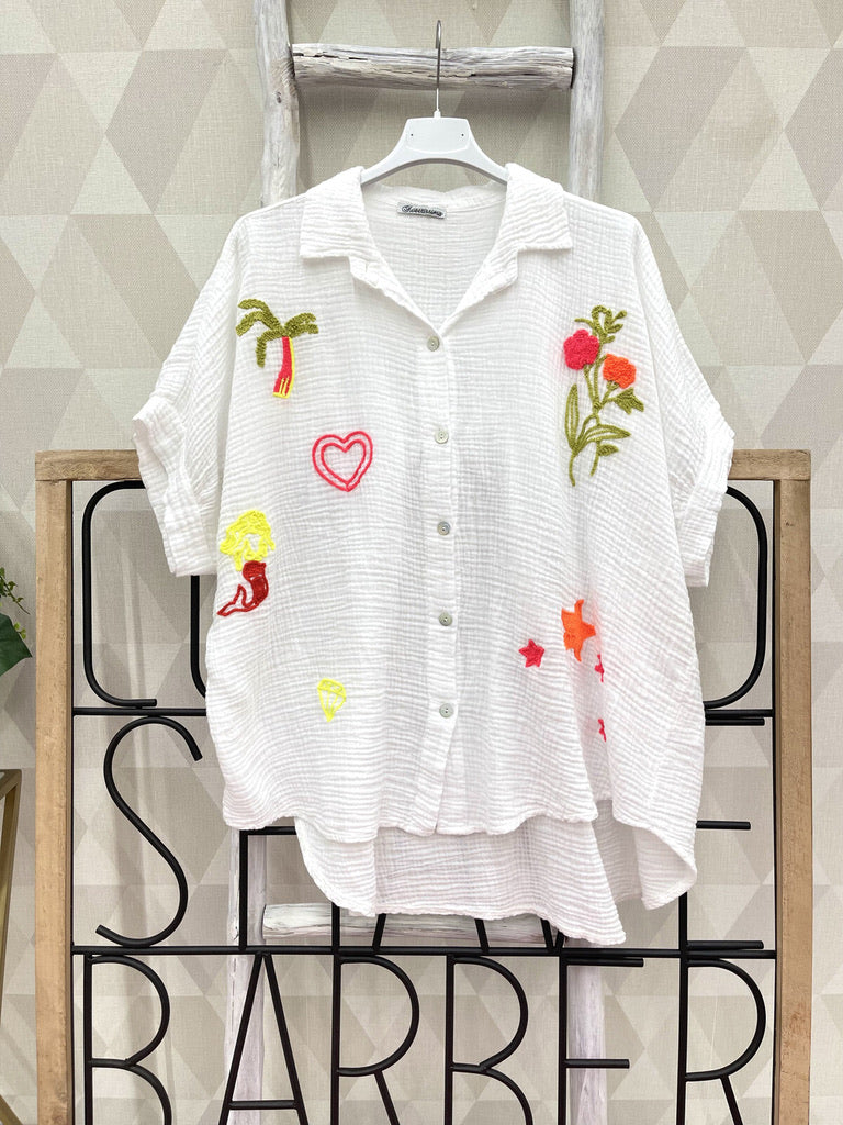 Camisa Algodão Branca |  Estrelas